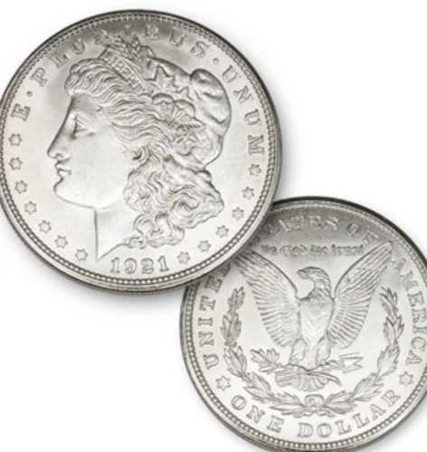 1921年モルガン銀貨。アメリカの歴史コイン