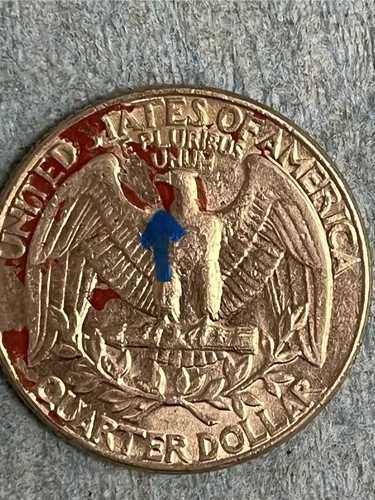 1990年 P US Qtr エラー - 目なし、口なし、DDO、DDR、非常にシルバーに見える