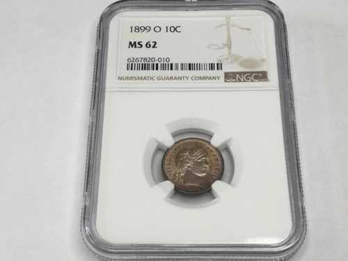 1899-O バーバーダイム MS 62 NGC認定