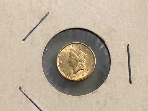超希少 1851年 1ドル インディアン プリンセスヘッド金貨。非常に良い