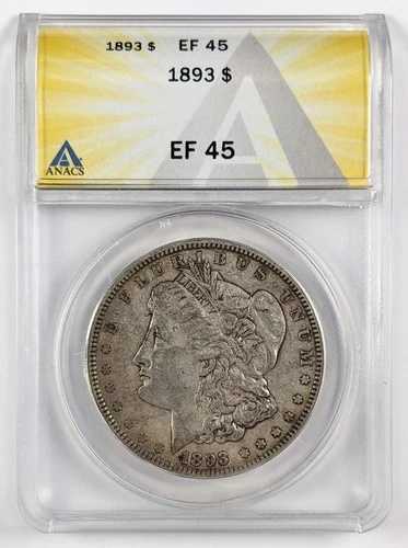 1893年モルガン銀貨 ANACS EF45