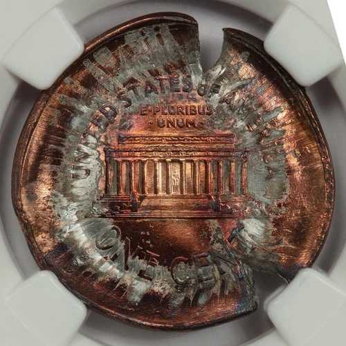 NGC MS65 RD 巨大マッシュルームリバースダイキャップ リンカーンセント ミントエラー レインボートーン