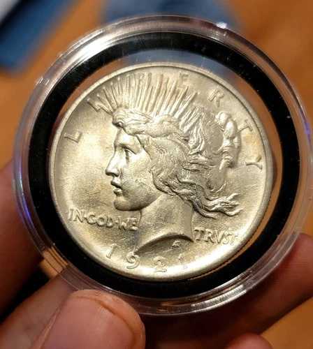 1921年ピースダラーGEM BUフルフェザーストロングストライク、ゴールド＆オリジナルラスター 158,950円
