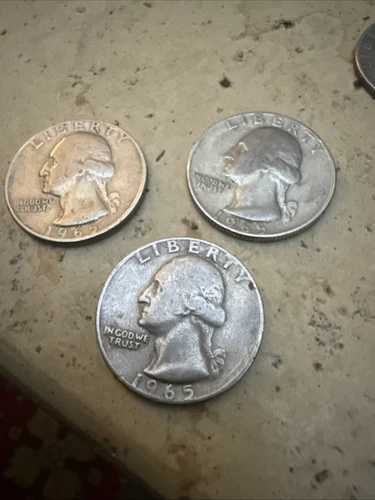 1965年ワシントンクォーター、ミントマークなし、縁の文字にエラーあり、米国コイン 158,950円
