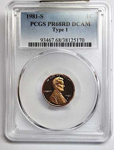 1981年 S PCGS PR68DCAM タイプ1 リンカーン記念ペニー 1セント