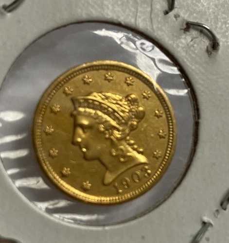 1903年 2.5ドル金貨（リバティコイン）。美しいコインです。写真をご覧ください。