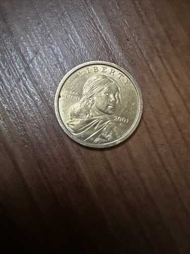 2001年 P サカガウィア 1ドル硬貨 米国リバティゴールドカラー