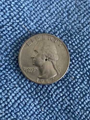 1967年 25C 米国ワシントン クォーターホールパンチ ストライクエラー 超レア! 158,950円