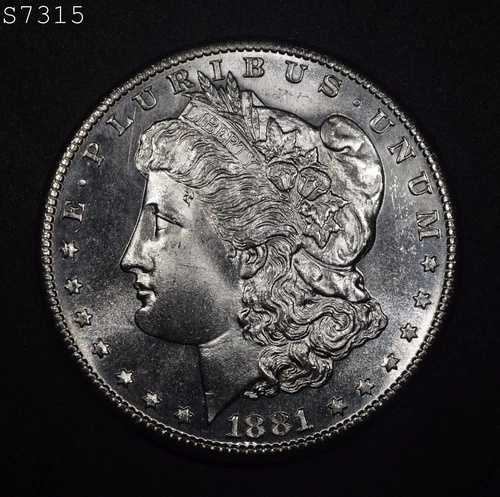 1881-S モルガン銀貨「GEM BU DMPL」*1点目以降は送料無料*