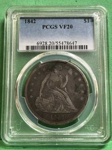 1842年 自由の女神像ドル 1& PCGS VF20｜WORLD RESOURCE【QUEEN店】