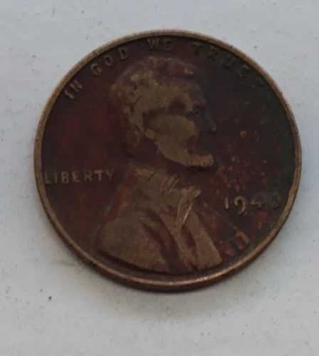 1940年リンカーン記念1セント硬貨。ミントマークなし