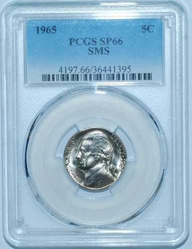 1965年 PCGS SMS MS66 SP66 ミントエラー グリーススルーストライク ジェファーソンニッケル｜WORLD RESOURCE【QUEEN店】