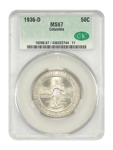 1936-D 50セント コロンビア CACG MS67 - クラシックシルバー記念品 - 少量発行｜WORLD RESOURCE【QUEEN店】