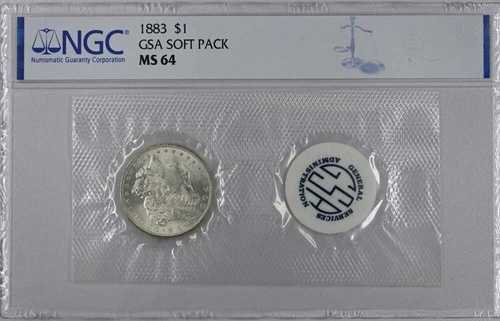 1883年 モルガン・ダラー GSA ソフトパック S$1 NGC MS64｜WORLD RESOURCE【QUEEN店】