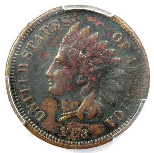 1873 年ダブル リバティ インディアン セント DDO 1C FS-101 - PCGS VF 詳細 - 希少な種類!