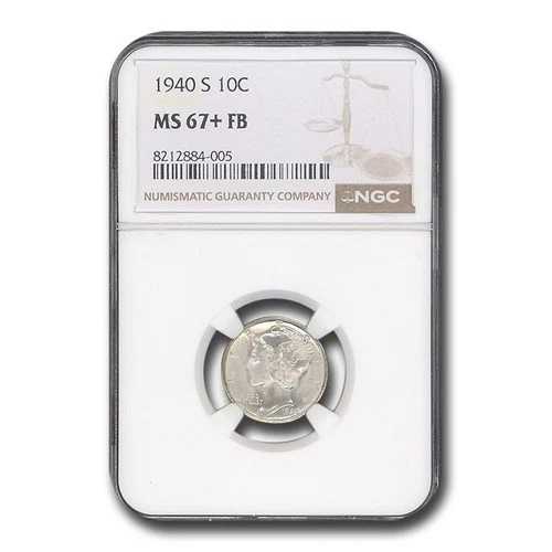 1940-S マーキュリーダイム MS-67+ NGC (FB)｜WORLD RESOURCE【QUEEN店】