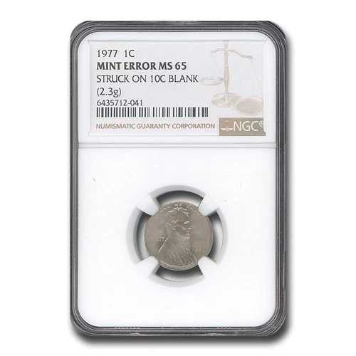 1977年リンカーンセント MS-65 NGC（10セントブランク、2.3g）｜WORLD RESOURCE【QUEEN店】