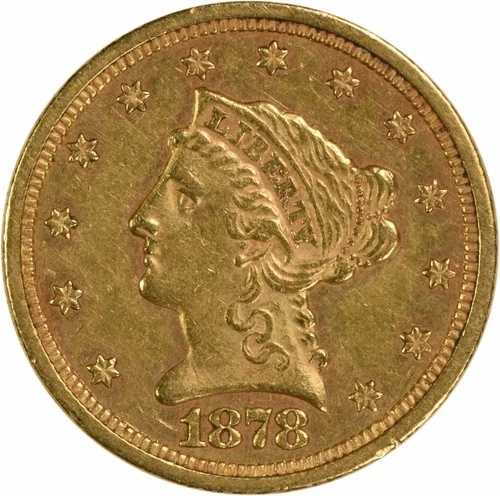 1878-S 2.50ドル金貨 AU58 未鑑定 #138