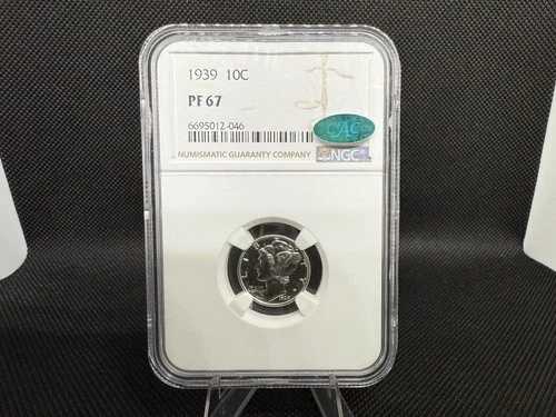 1939年 10セント マーキュリーダイム NGC PF67 CAC ステッカー