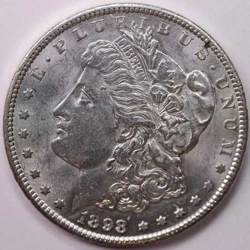 1898-S モルガン銀貨。ジェムミントステート未流通コイン、ストア番号 DR0096