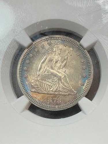 NGC MS62 1878 座像、四分の一、美しいブルートーン、スーパー PQ! 163,350円