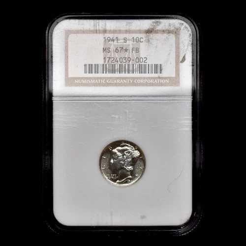 1941-S マーキュリーダイム ? NGC MS-67* FB ? 10C シルバー フルバンド PL プルーフライク スター