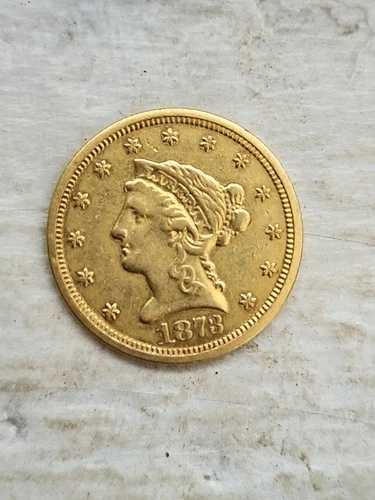 1873年頃 2.50ドル金貨、非常に良いグレードのセミキー