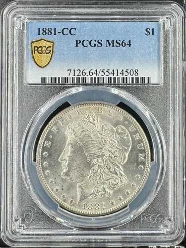 1881-CC 1ドル モルガン銀貨 カーソンシティ、PCGS MS 64、#414508