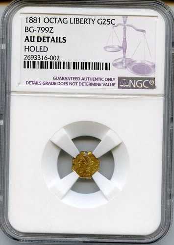 1881 G25C ドール、カリフォルニアゴールド / BG-799Z NGC AU 非常に希少 NGC POP 2 HR7