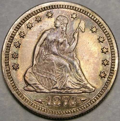 1874年 リバティ座像 シルバークォーター 高品質 非常に魅力的 美しい色調｜WORLD RESOURCE【QUEEN店】