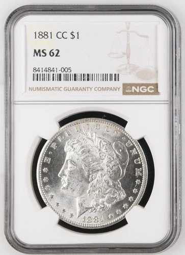 1881年CCモルガン銀貨NGC MS-62
