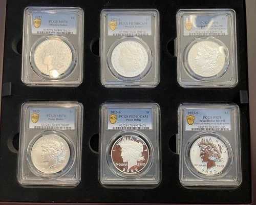 2023年 P&S モーガン・ピース銀貨 6枚セット PCGS MS/PF/PR-70s