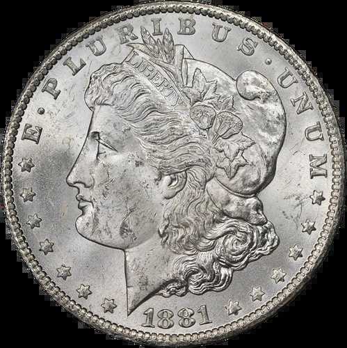 1881-CC GSA モルガン銀貨 NGC MS62 ブラストホワイト ナイスアイアピール
