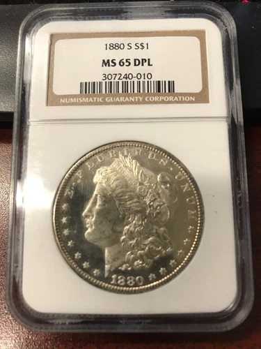 1880-S NGC MS-65 DPL。モルガン・シルバー・ドル。*ディープ・ミラー・プルーフ・ライク*