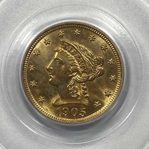 1905年 リバティ・クォーターイーグル 2.5ドル金貨。PCGS MS 62。1209オンス AGW