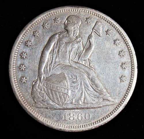 1860-O 着席型自由の女神像。厳選コイン！
