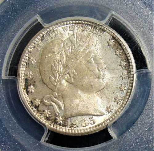 1905 25 セント / バーバー クォーター MS65 PCGS。