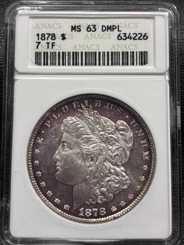 1878年 P モルガン銀貨 ANACS MS-63 7TF DMPL 183,700円