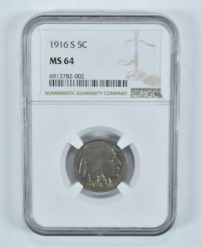 1916-S インディアンヘッド バッファローニッケル MS64 NGC *9009 183,700円