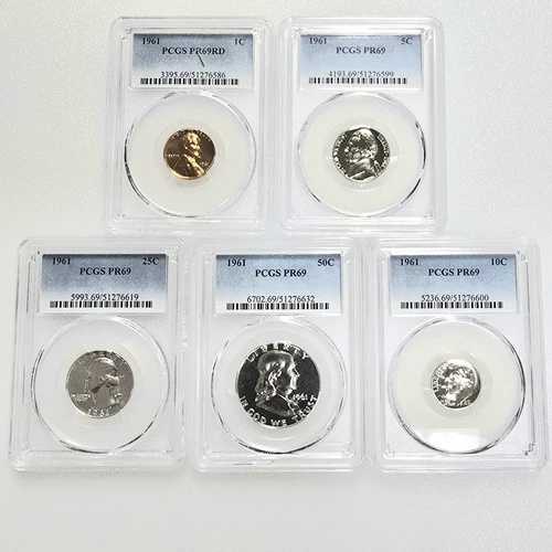 1961年 プルーフセット PCGS グレード Pr 69 コインプルーフセット 5枚セット 新品スラブ