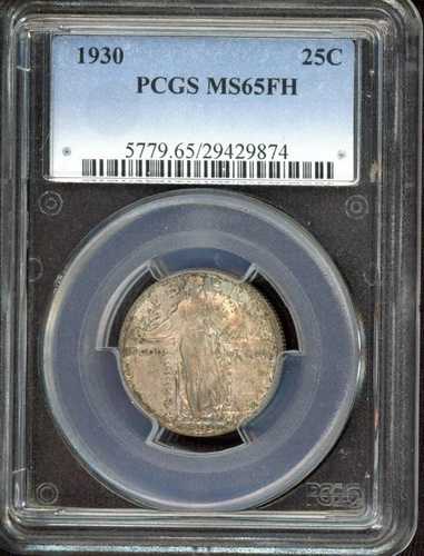 1930年 スタンディング・リバティ 25セント ピース PCGS MS65FH