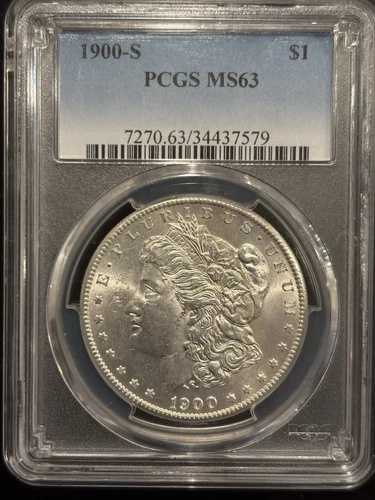1900-S モルガン銀貨 $1 PCGS ミントステート 63 MS 63 希少キーデート