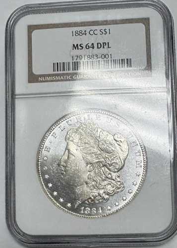 1884-CC モーガン シルバー ドル NGC MS 64 ディープミラー プルーフ 185,900円
