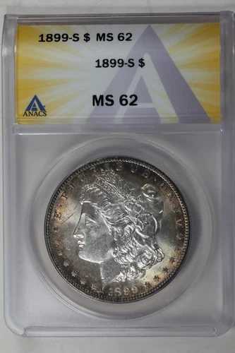 1899-S $1 ANACS MS62 モルガン銀貨、ミス リバティ ヘッド ダラー。｜WORLD RESOURCE【QUEEN店】