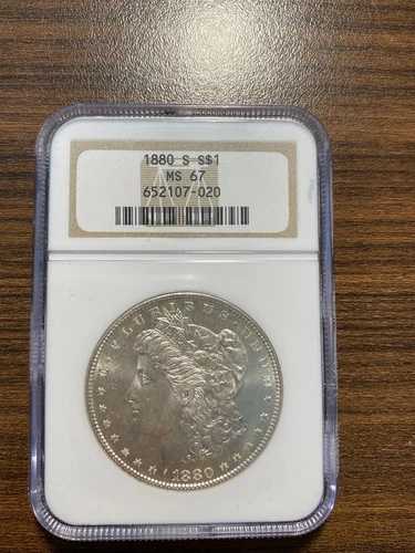 1880-S モルガン銀貨 NGC ミントステート 67 MS 67 非常に希少な高品位