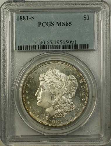 1881-S モーガン銀貨 $1 PCGS MS-65 プルーフ 表面同様 美品 コイン RL｜WORLD RESOURCE【QUEEN店】