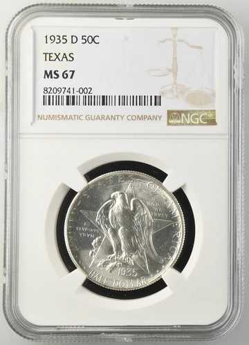 1935 D クラシック 記念品 テキサス独立100周年 NGC MS-67 テキサス