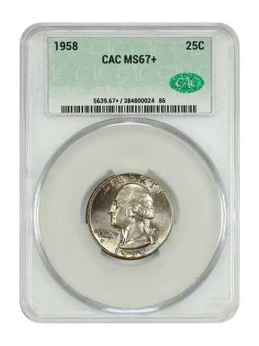 1958年 25セント CACG MS67+ - ワシントンクォーター|WORLD RESOURCE【QUEEN店】