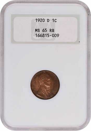 1920-D リンカーン セント MS65RB NGC