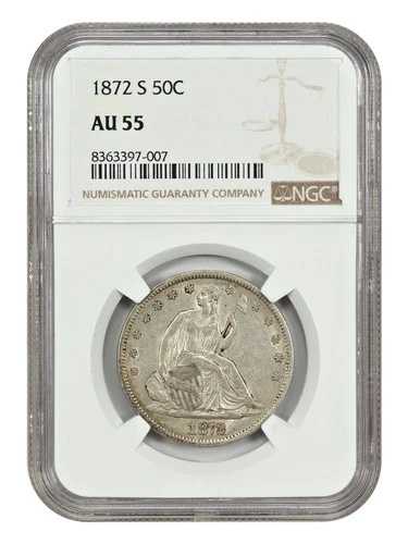 1872-S 50C NGC AU55 - 自由の女神像半ドル|WORLD RESOURCE【QUEEN店】